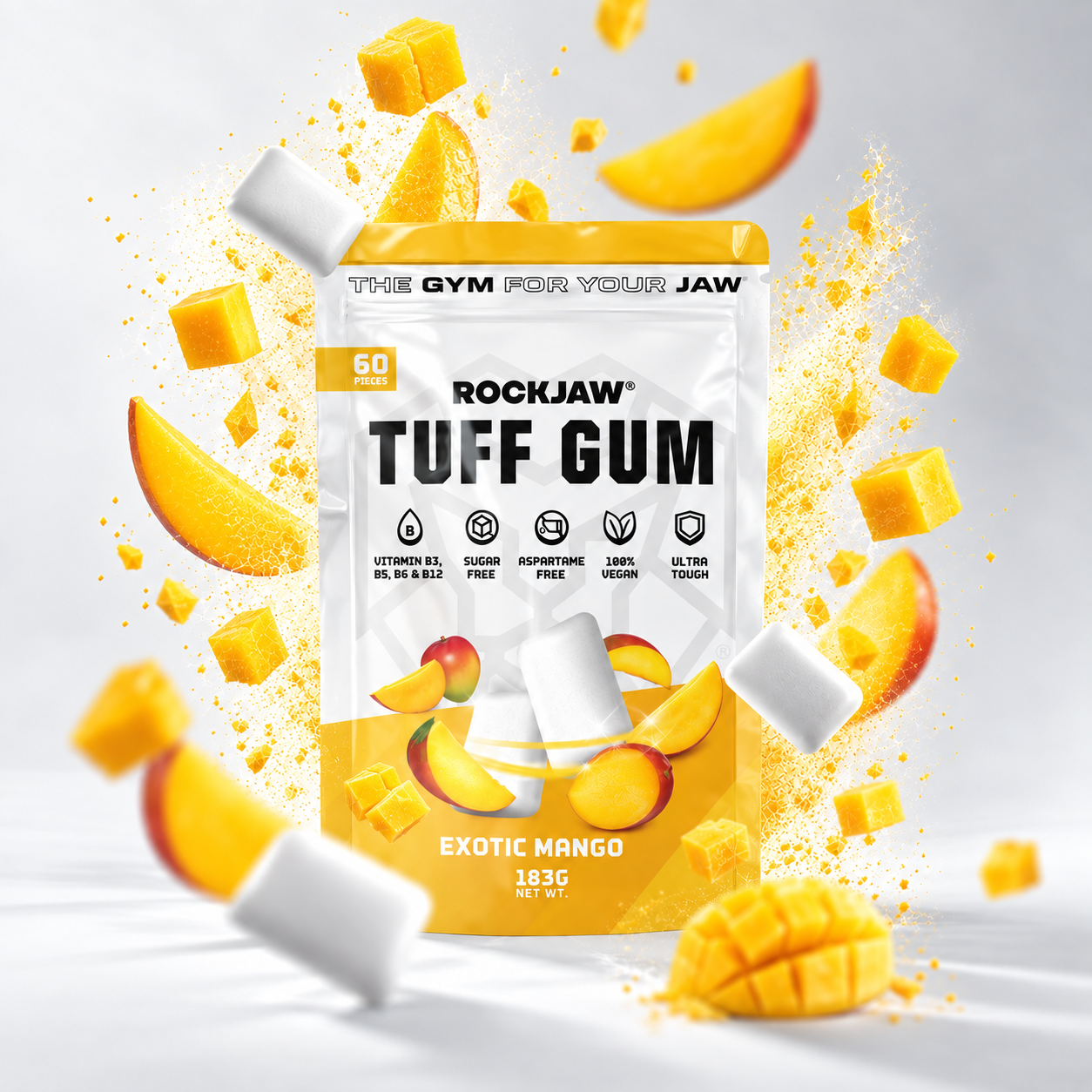 Tuff Gum + B Vitamins | Premium Ultra-Tough Jawline Gum | 60 Pieces