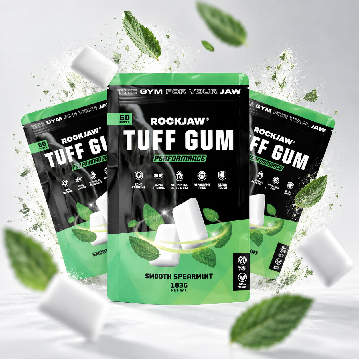 Tuff Gum Performance | Hard Jawline Gum with 40mg Caffeine & 40mg Taurine