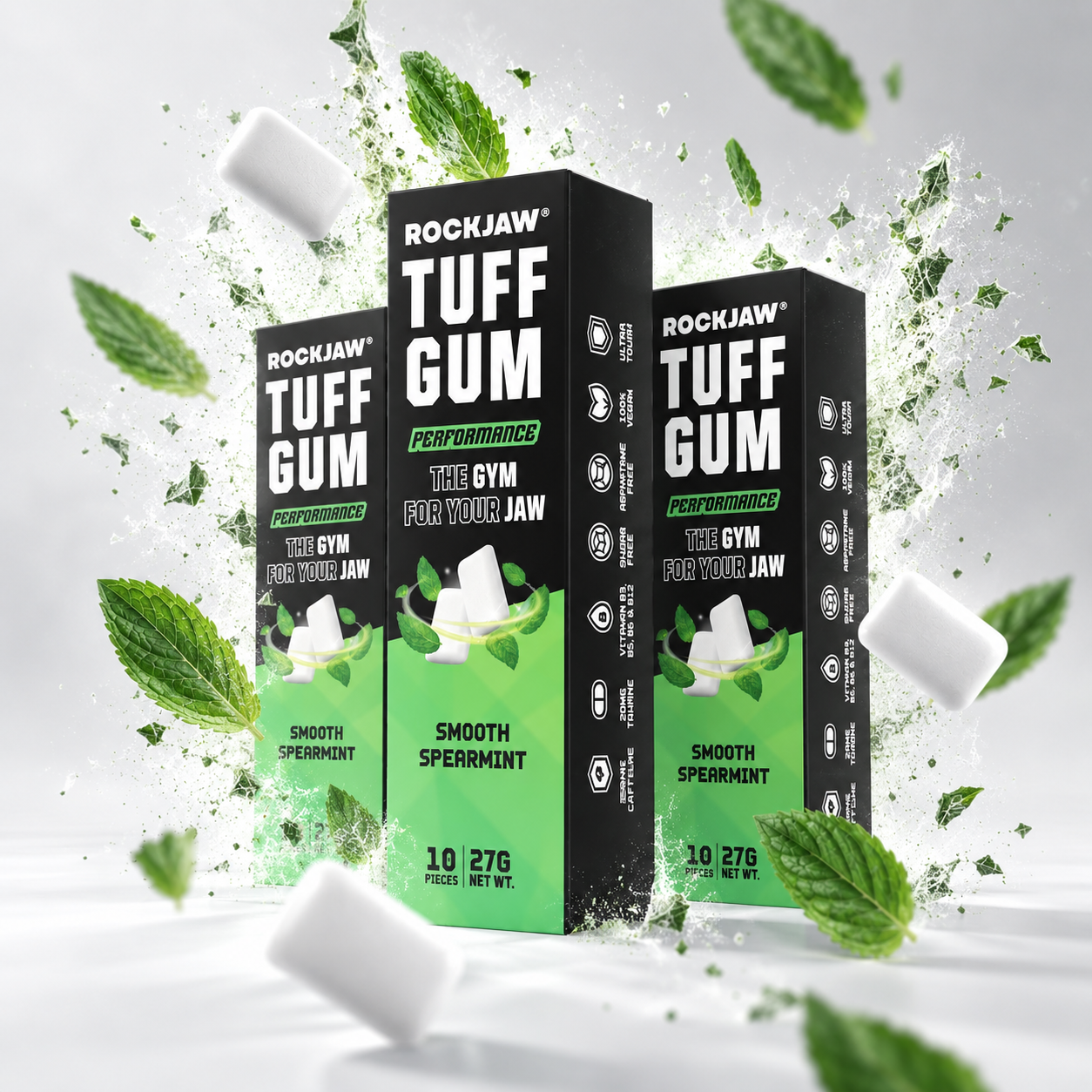 Tuff Gum Performance | Hard Jawline Gum with 40mg Caffeine & 40mg Taurine