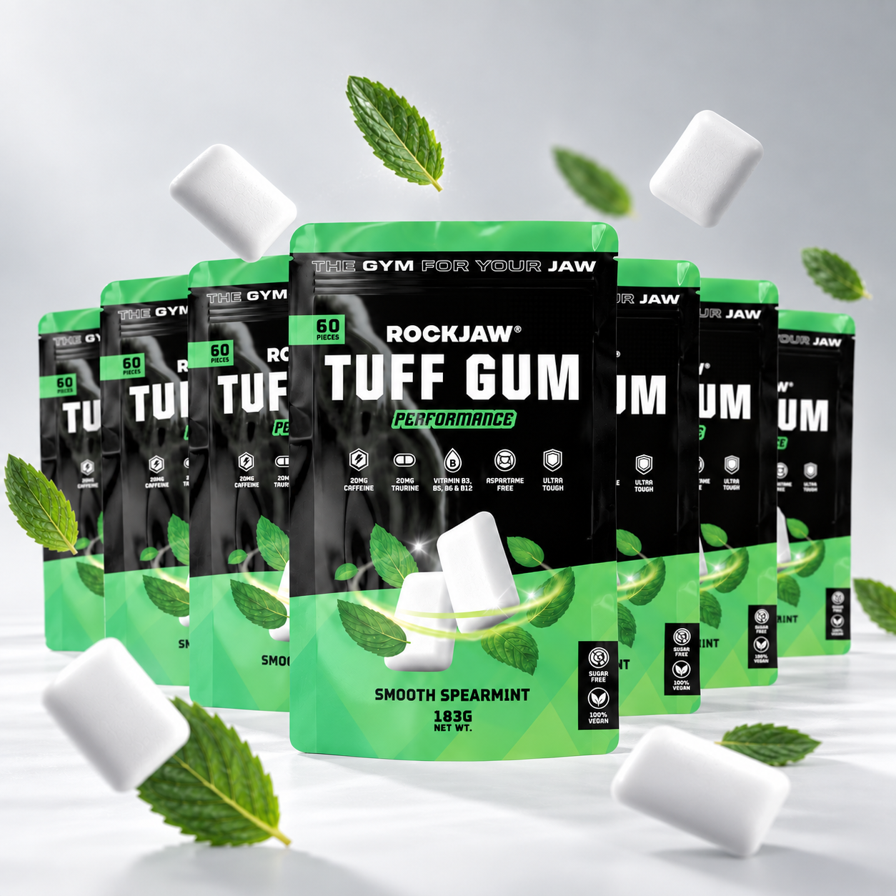 Tuff Gum Performance | Hard Jawline Gum with 40mg Caffeine & 40mg Taurine