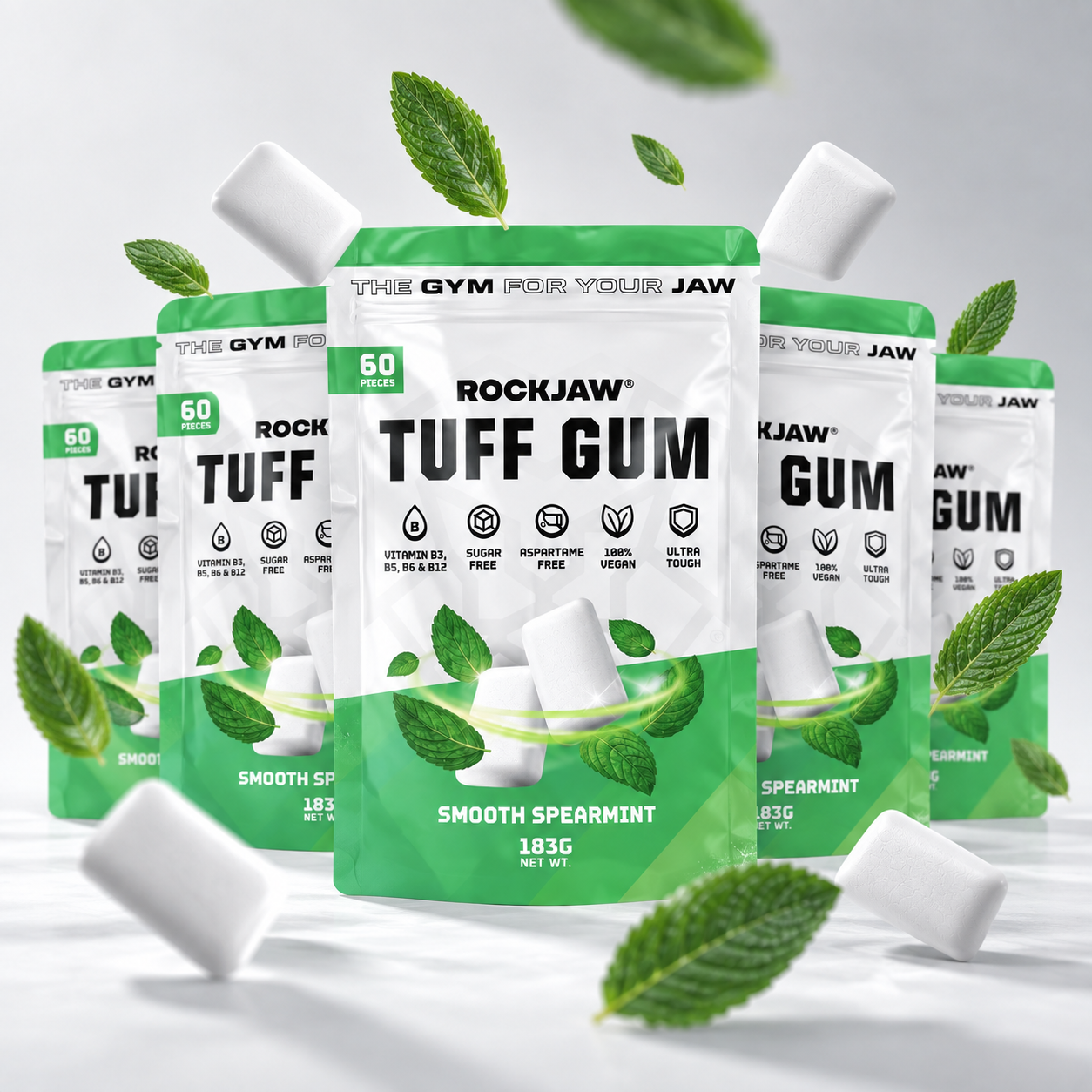 Tuff Gum + B Vitamins | Premium Ultra-Tough Jawline Gum | 60 Pieces