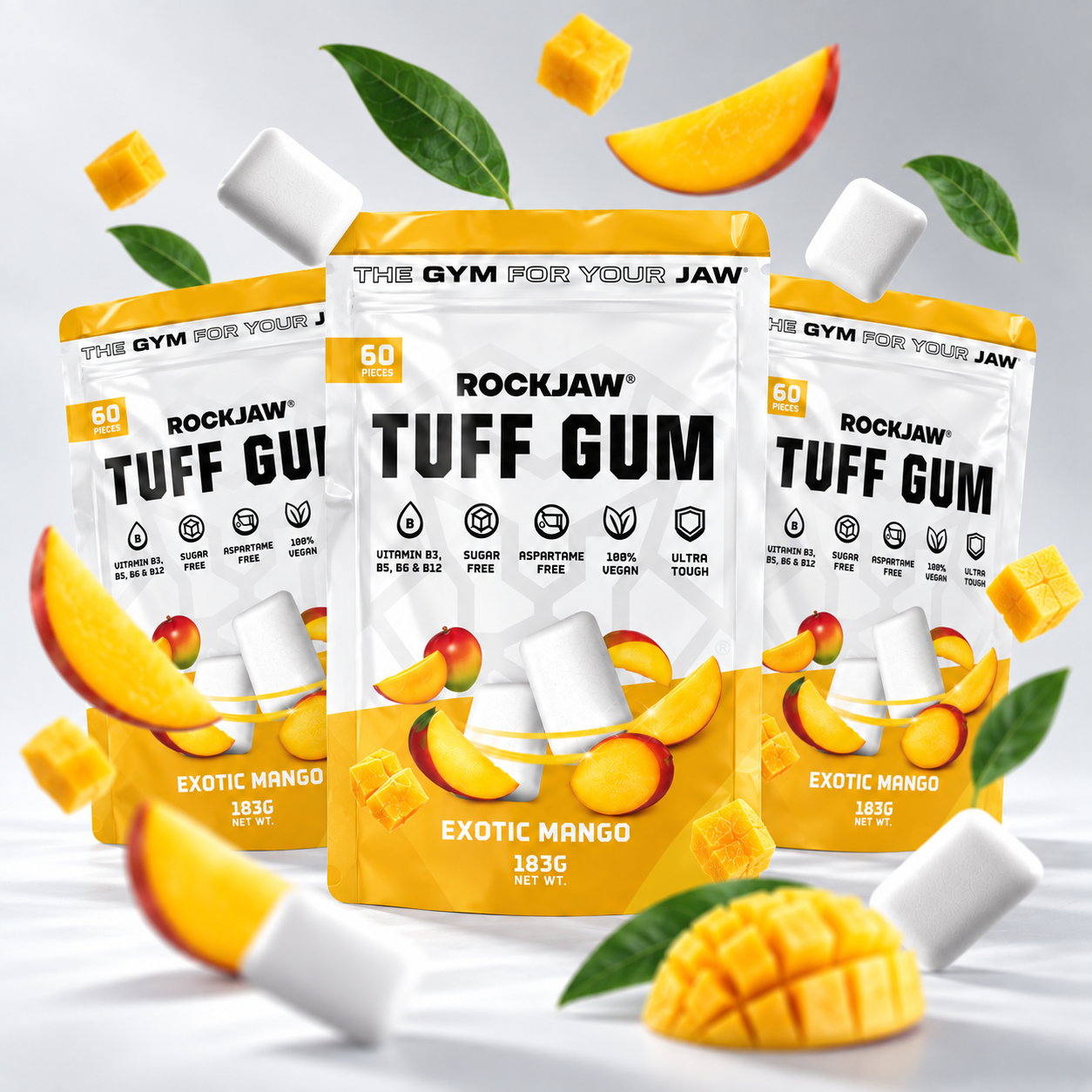 Tuff Gum + B Vitamins | Premium Ultra-Tough Jawline Gum | 60 Pieces