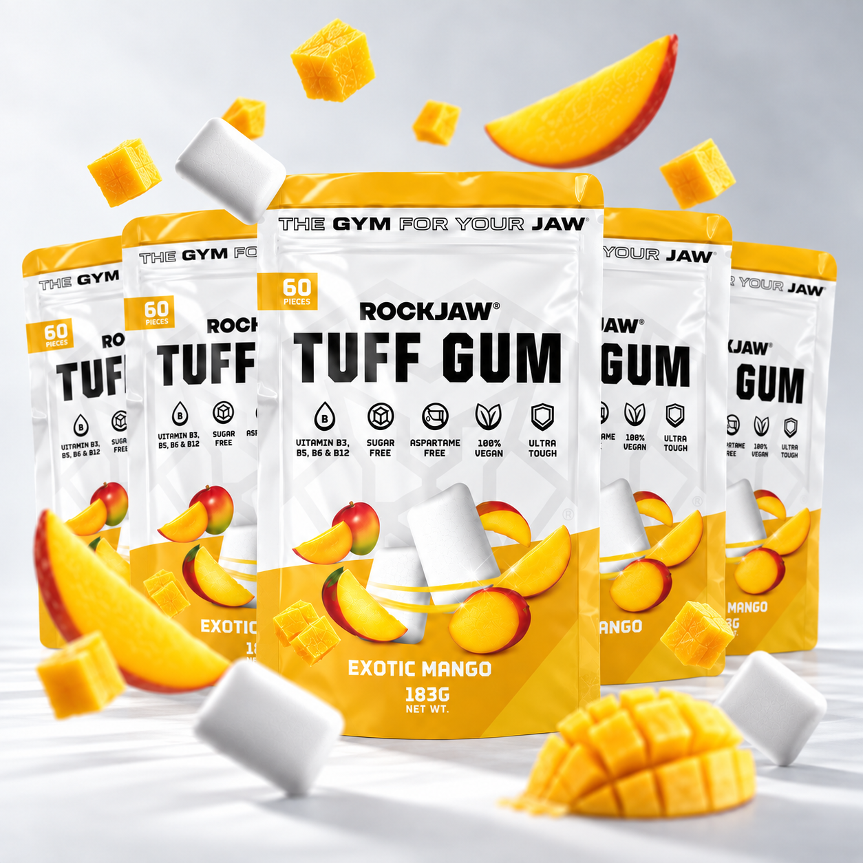 Tuff Gum + B Vitamins | Premium Ultra-Tough Jawline Gum | 60 Pieces