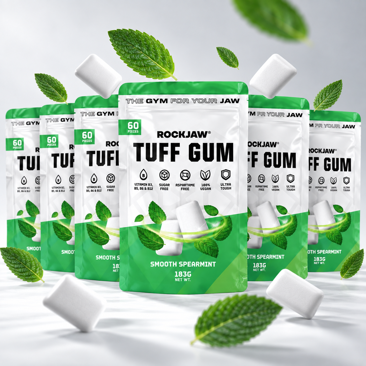 Tuff Gum + B Vitamins | Premium Ultra-Tough Jawline Gum | 60 Pieces