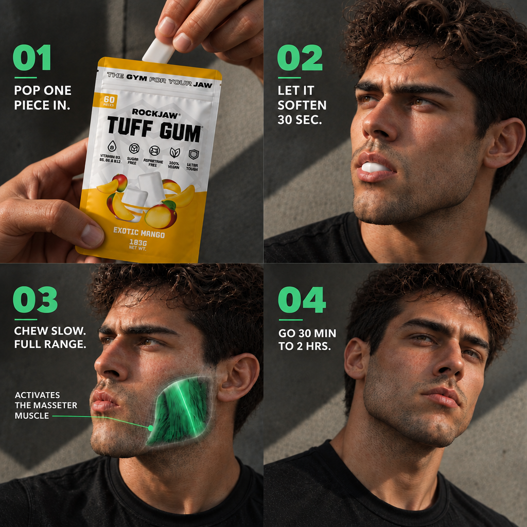 Tuff Gum + B Vitamins | Premium Ultra-Tough Jawline Gum | 60 Pieces