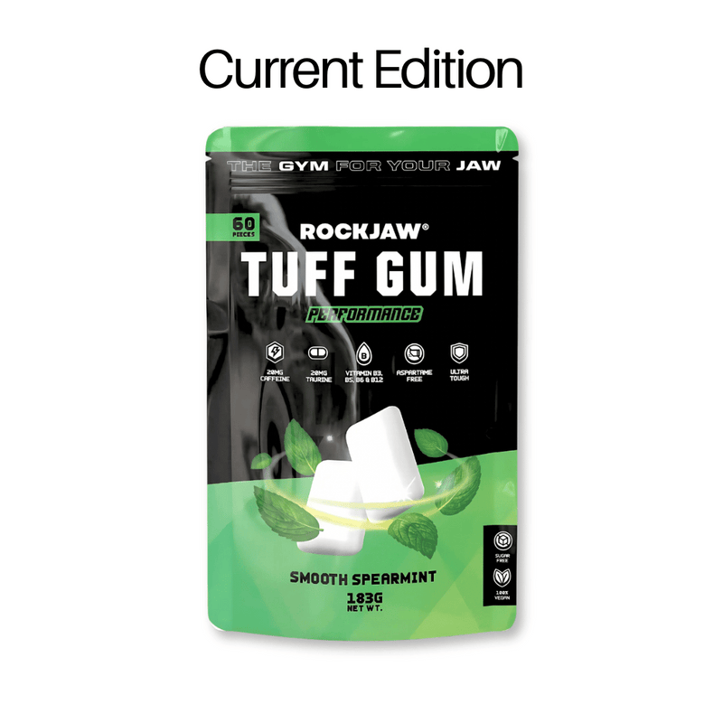 The current edition Tuff Gum Performance pouch in green, Smooth Spearmint