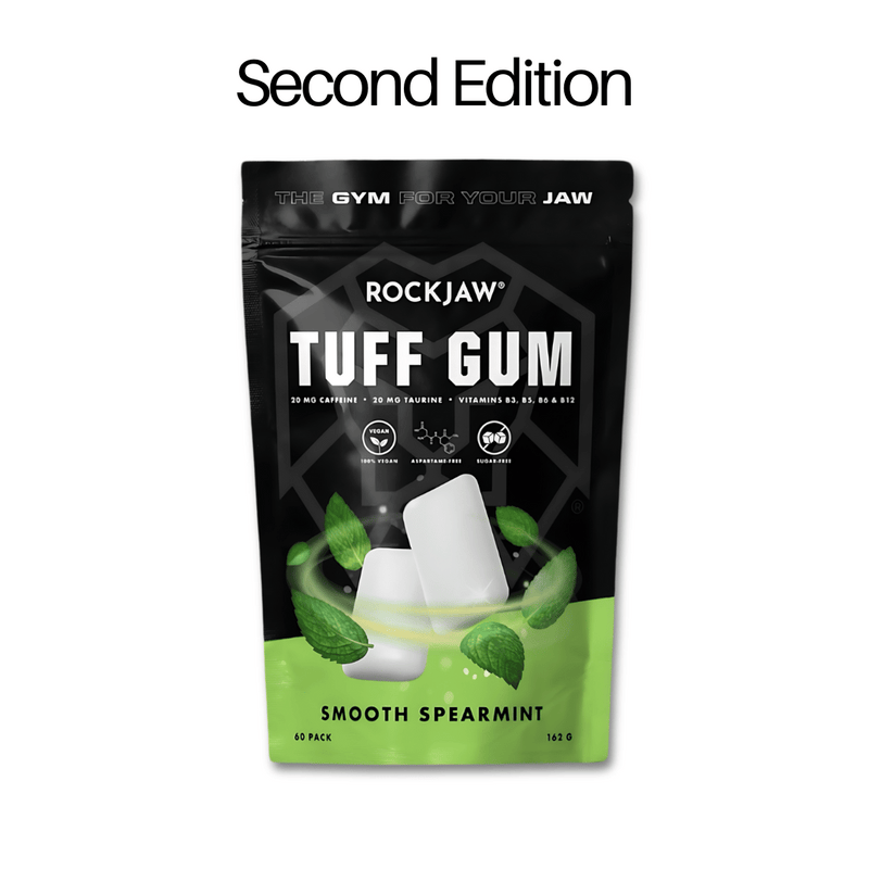 The second edition Tuff Gum pouch in black and green, Smooth Spearmint