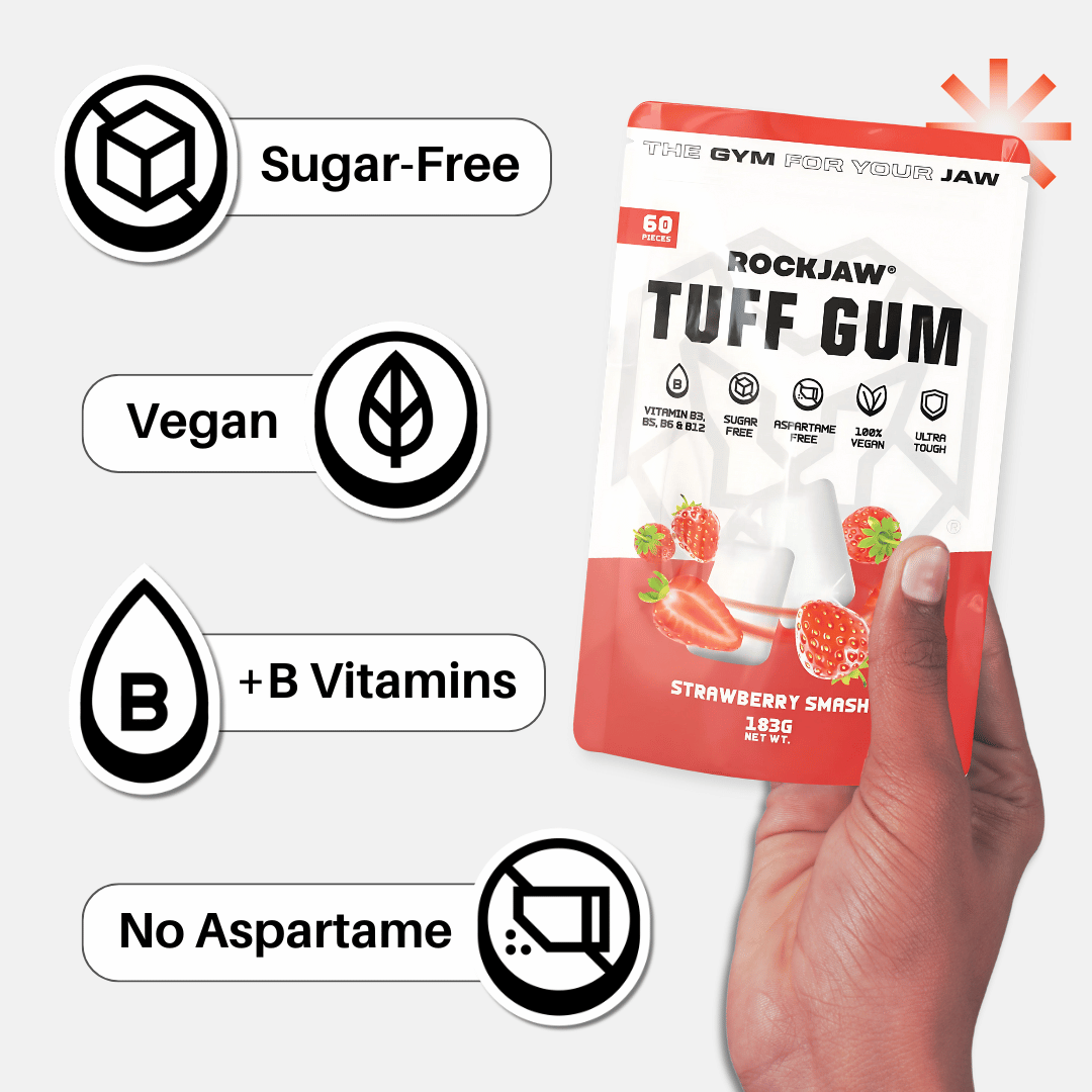 Tuff Gum + B Vitamins | Premium Ultra-Tough Jawline Gum | 60 Pieces