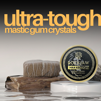 ROCKJAW® Premium Greek Mastic Jawline Gum - Edición MAX - Reutilizable hasta 3 veces